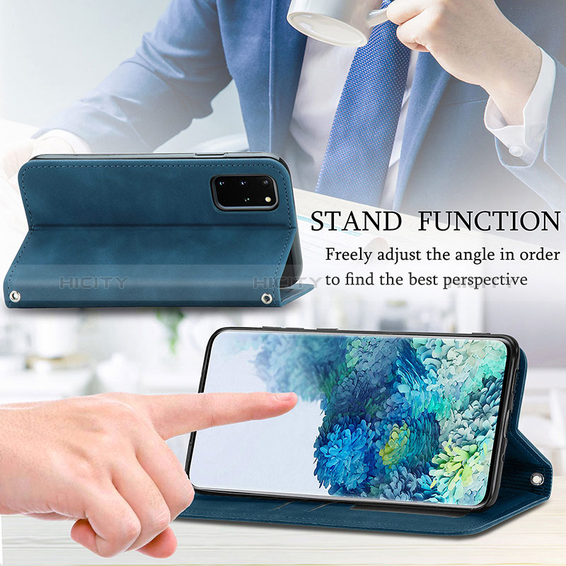 Handytasche Stand Schutzhülle Flip Leder Hülle S04D für Samsung Galaxy S20 Plus 5G