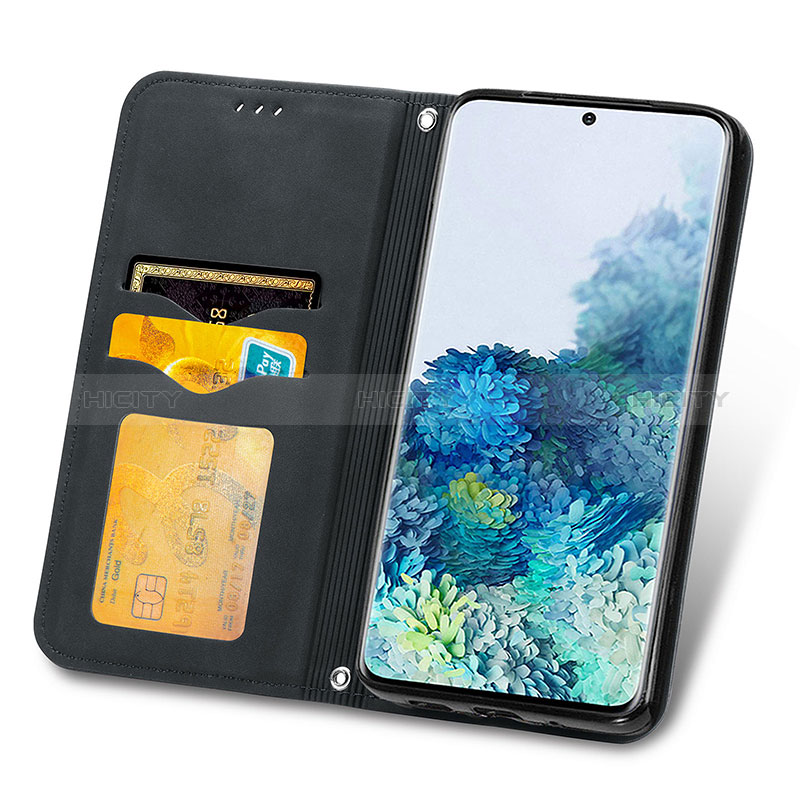 Handytasche Stand Schutzhülle Flip Leder Hülle S04D für Samsung Galaxy S20 Ultra 5G groß