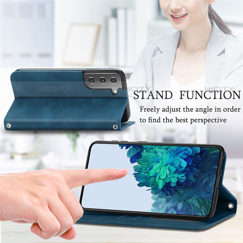 Handytasche Stand Schutzhülle Flip Leder Hülle S04D für Samsung Galaxy S21 FE 5G groß