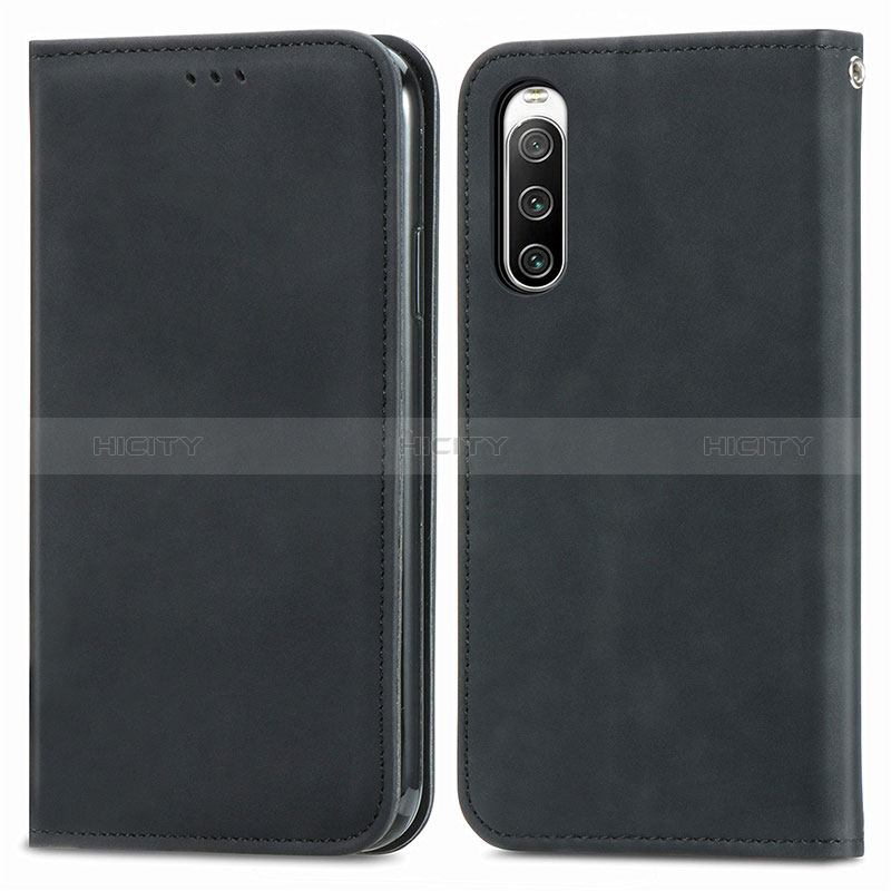 Handytasche Stand Schutzhülle Flip Leder Hülle S04D für Sony Xperia 10 IV Schwarz