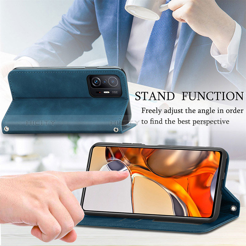 Handytasche Stand Schutzhülle Flip Leder Hülle S04D für Xiaomi Mi 11T Pro 5G groß