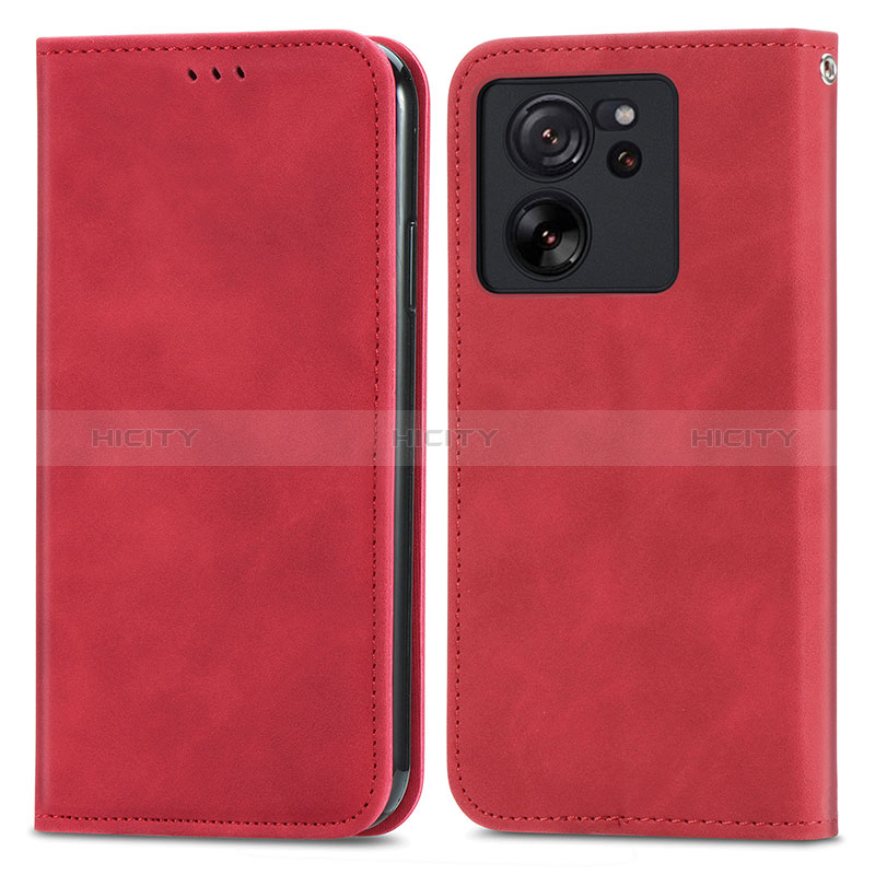 Handytasche Stand Schutzhülle Flip Leder Hülle S04D für Xiaomi Mi 13T 5G Rot