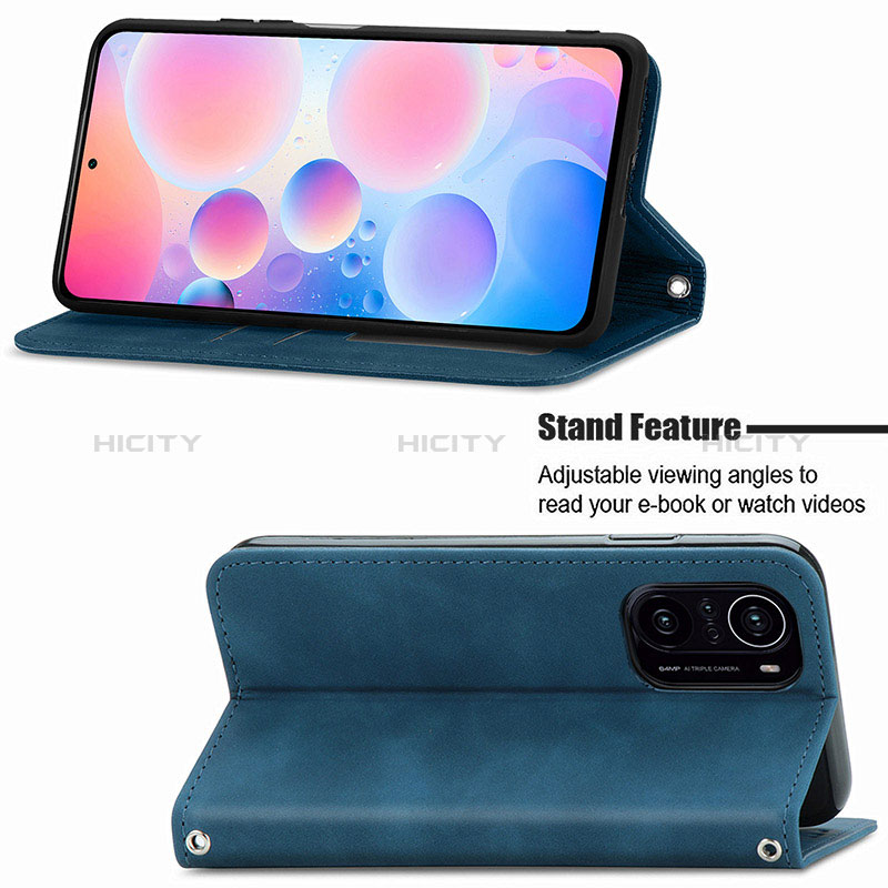 Handytasche Stand Schutzhülle Flip Leder Hülle S04D für Xiaomi Poco F3 5G