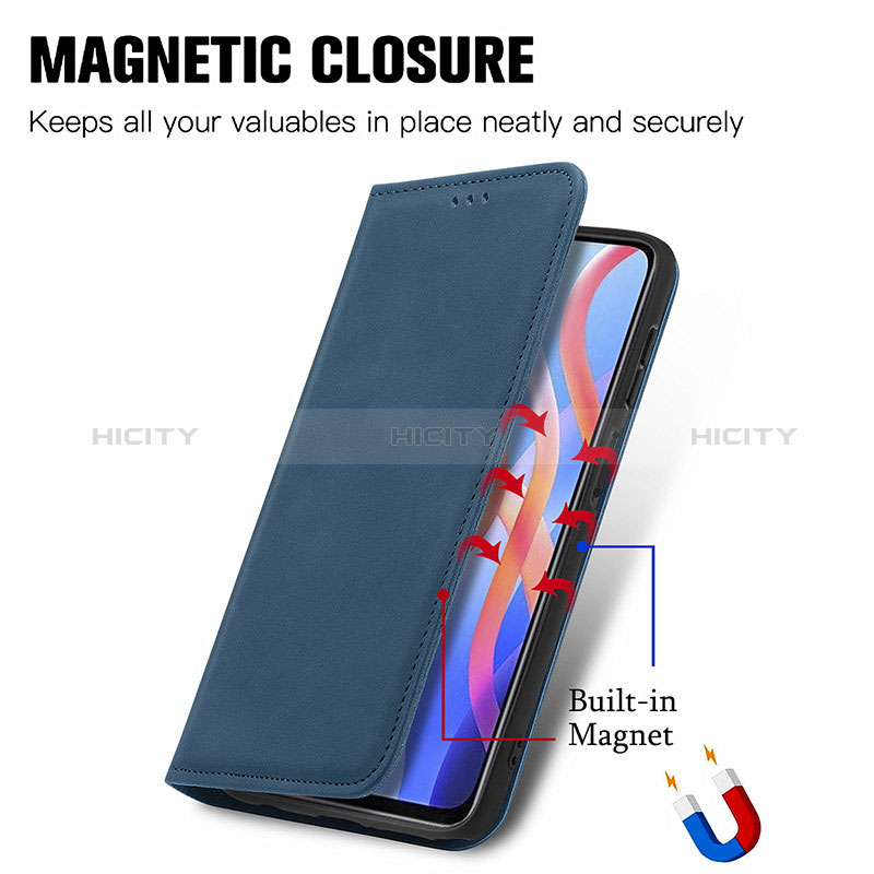 Handytasche Stand Schutzhülle Flip Leder Hülle S04D für Xiaomi Poco M4 Pro 5G groß