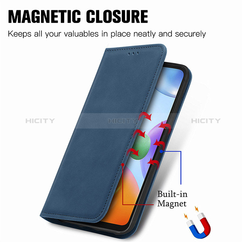 Handytasche Stand Schutzhülle Flip Leder Hülle S04D für Xiaomi Redmi 10 India groß