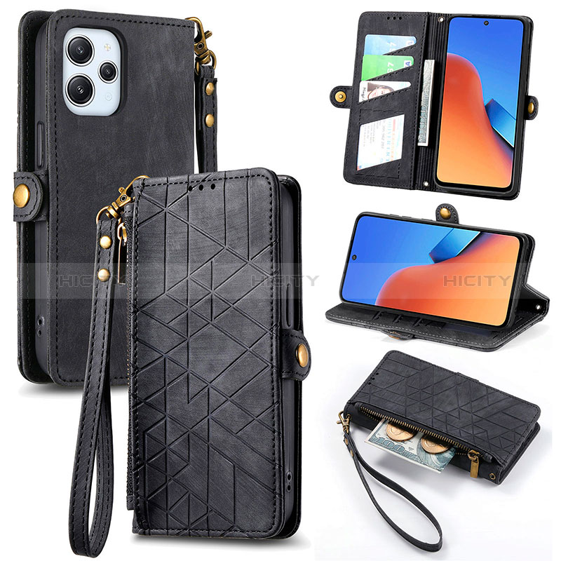 Handytasche Stand Schutzhülle Flip Leder Hülle S04D für Xiaomi Redmi 12 4G groß