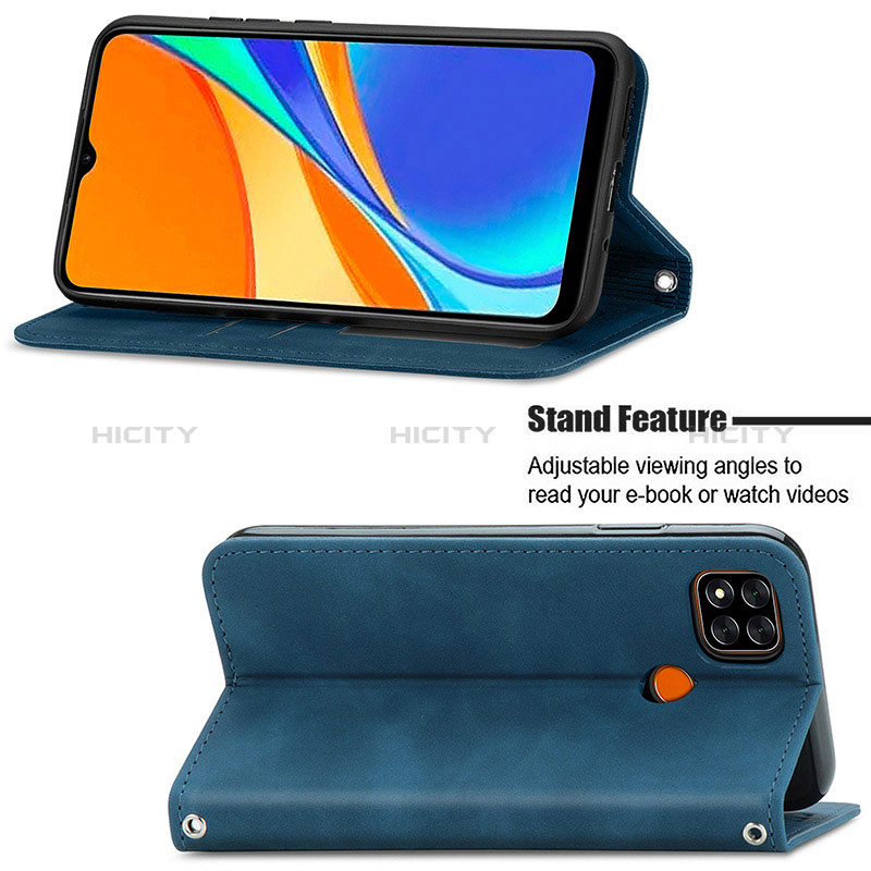 Handytasche Stand Schutzhülle Flip Leder Hülle S04D für Xiaomi Redmi 9 Activ groß