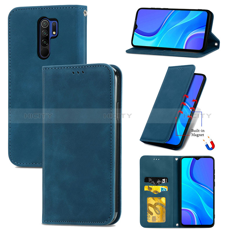 Handytasche Stand Schutzhülle Flip Leder Hülle S04D für Xiaomi Redmi 9 Prime India