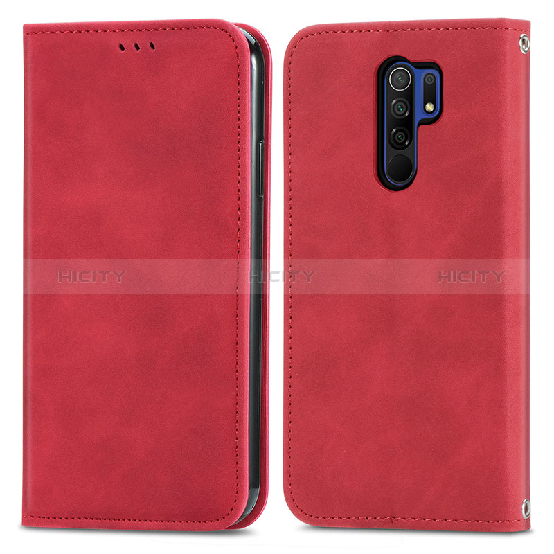 Handytasche Stand Schutzhülle Flip Leder Hülle S04D für Xiaomi Redmi 9 Rot Plus