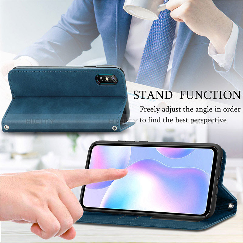 Handytasche Stand Schutzhülle Flip Leder Hülle S04D für Xiaomi Redmi 9A