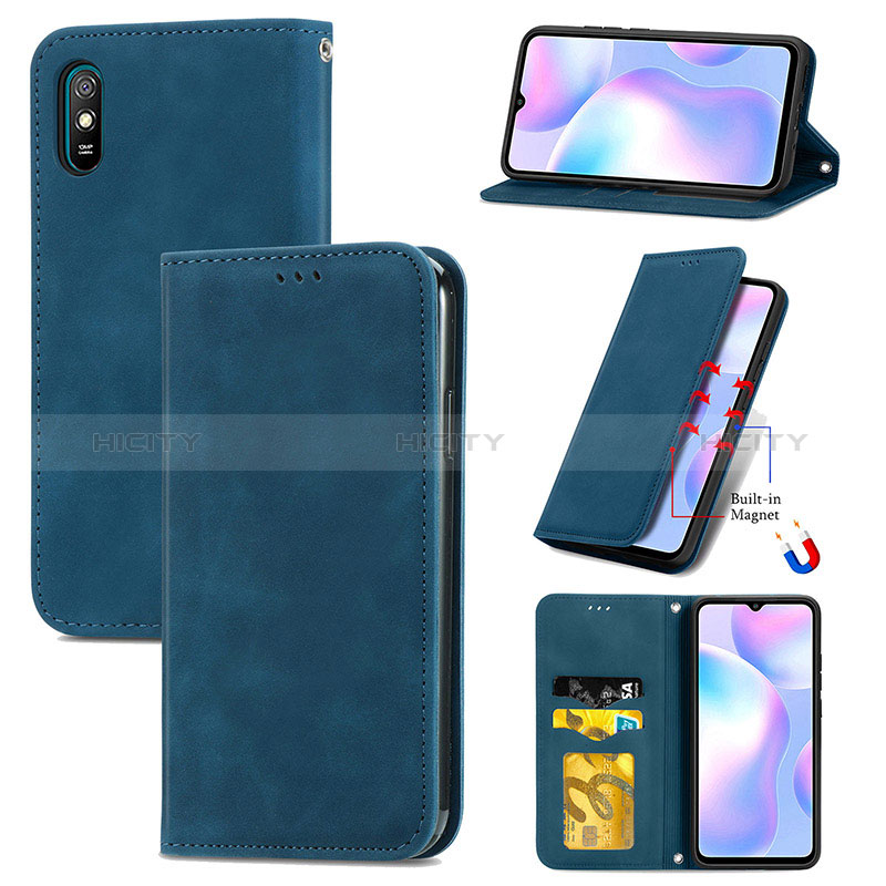 Handytasche Stand Schutzhülle Flip Leder Hülle S04D für Xiaomi Redmi 9A