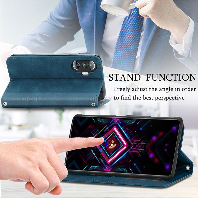 Handytasche Stand Schutzhülle Flip Leder Hülle S04D für Xiaomi Redmi K40 Gaming 5G groß