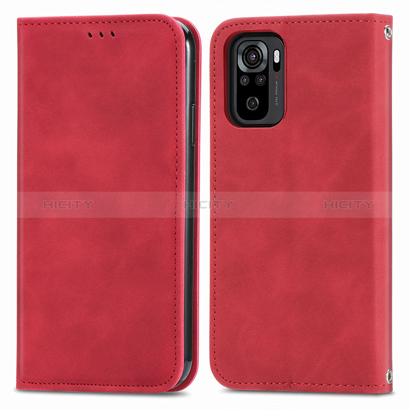 Handytasche Stand Schutzhülle Flip Leder Hülle S04D für Xiaomi Redmi Note 10 4G Rot