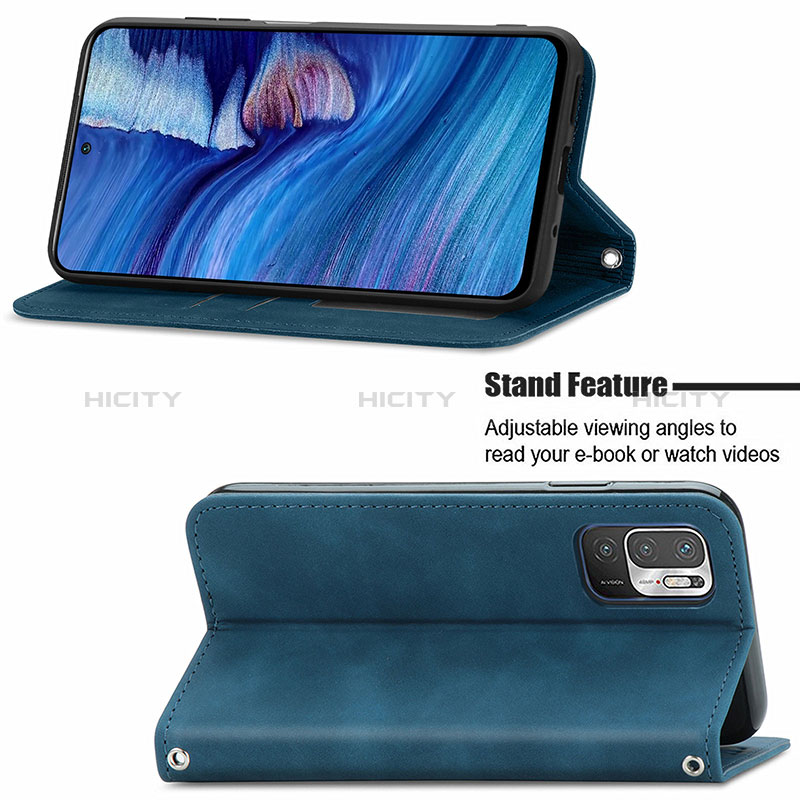 Handytasche Stand Schutzhülle Flip Leder Hülle S04D für Xiaomi Redmi Note 10 5G groß