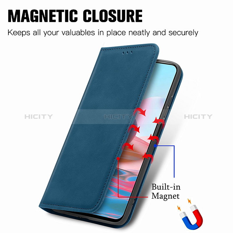 Handytasche Stand Schutzhülle Flip Leder Hülle S04D für Xiaomi Redmi Note 10S 4G groß