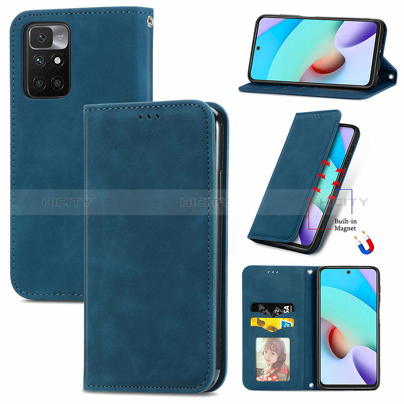 Handytasche Stand Schutzhülle Flip Leder Hülle S04D für Xiaomi Redmi Note 11 4G (2021) groß