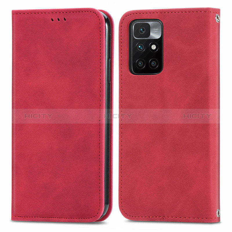 Handytasche Stand Schutzhülle Flip Leder Hülle S04D für Xiaomi Redmi Note 11 4G (2021) Rot Plus