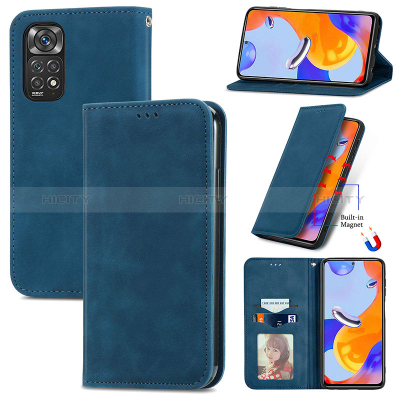 Handytasche Stand Schutzhülle Flip Leder Hülle S04D für Xiaomi Redmi Note 11 Pro 5G groß