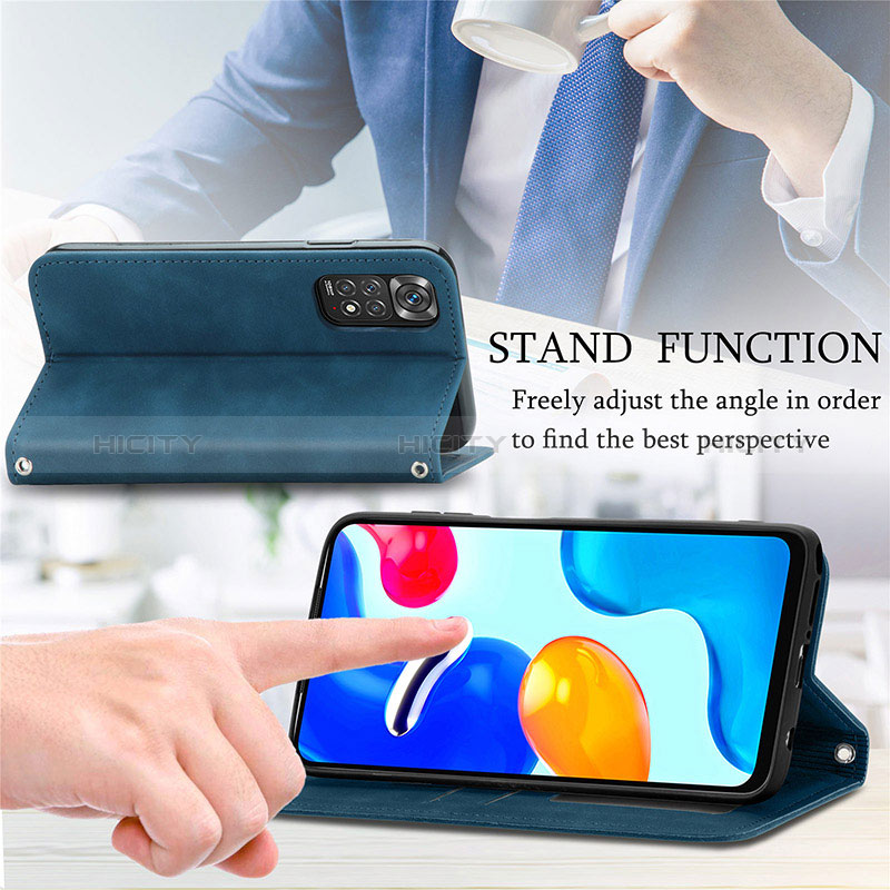 Handytasche Stand Schutzhülle Flip Leder Hülle S04D für Xiaomi Redmi Note 11S 4G groß