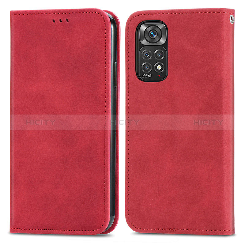 Handytasche Stand Schutzhülle Flip Leder Hülle S04D für Xiaomi Redmi Note 11S 4G Rot Plus