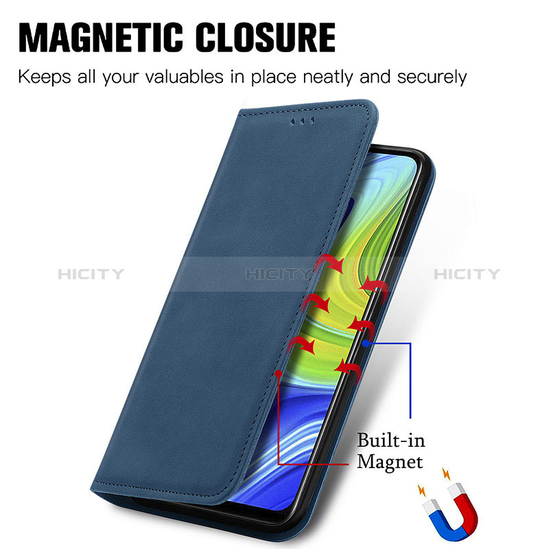 Handytasche Stand Schutzhülle Flip Leder Hülle S04D für Xiaomi Redmi Note 9 groß