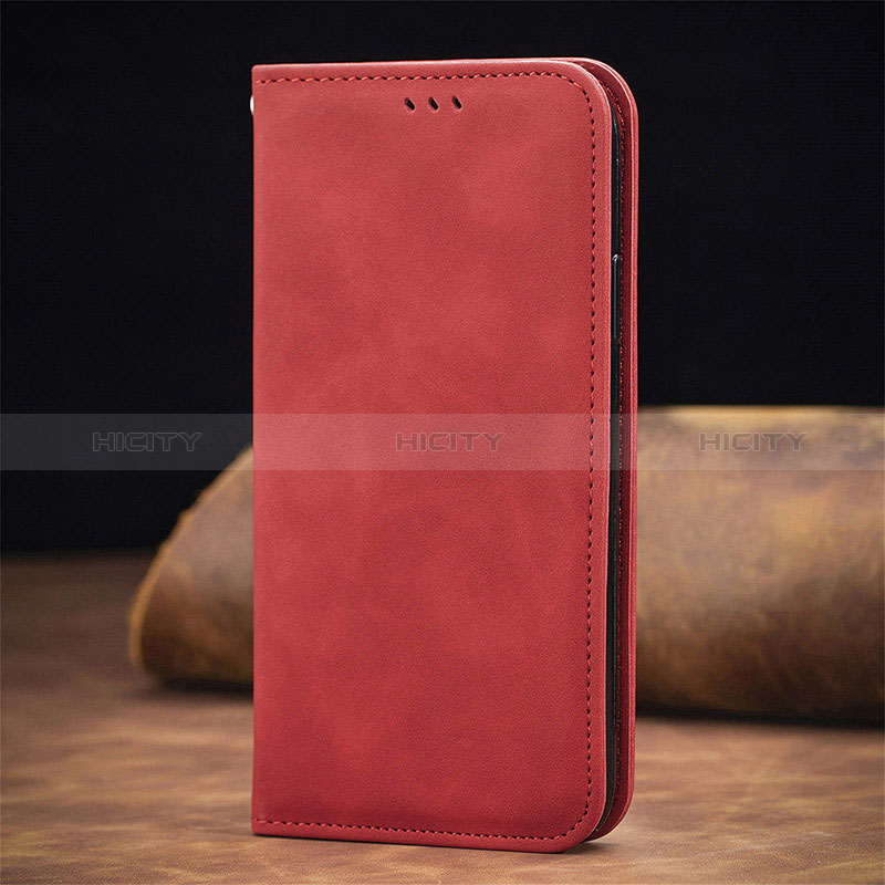 Handytasche Stand Schutzhülle Flip Leder Hülle S04D für Xiaomi Redmi Note 9 5G Rot