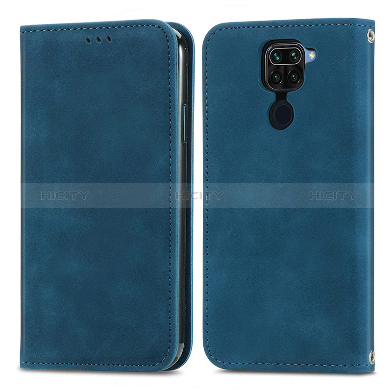 Handytasche Stand Schutzhülle Flip Leder Hülle S04D für Xiaomi Redmi Note 9 Blau