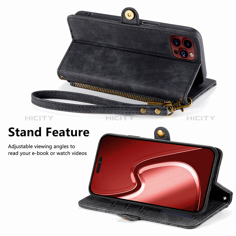 Handytasche Stand Schutzhülle Flip Leder Hülle S05D für Apple iPhone 13 Pro