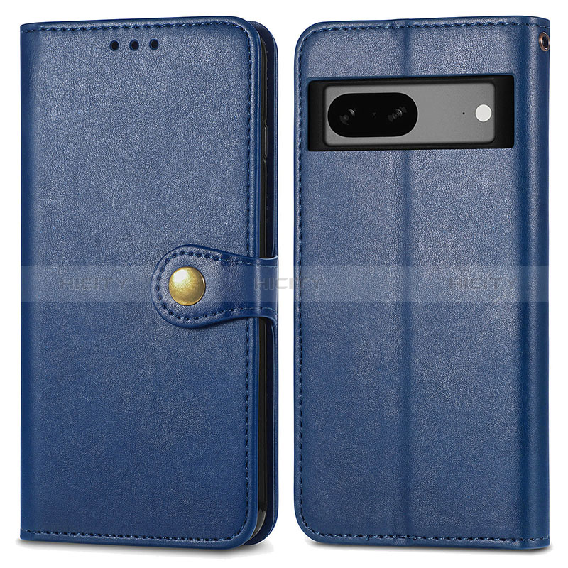 Handytasche Stand Schutzhülle Flip Leder Hülle S05D für Google Pixel 7a 5G Blau