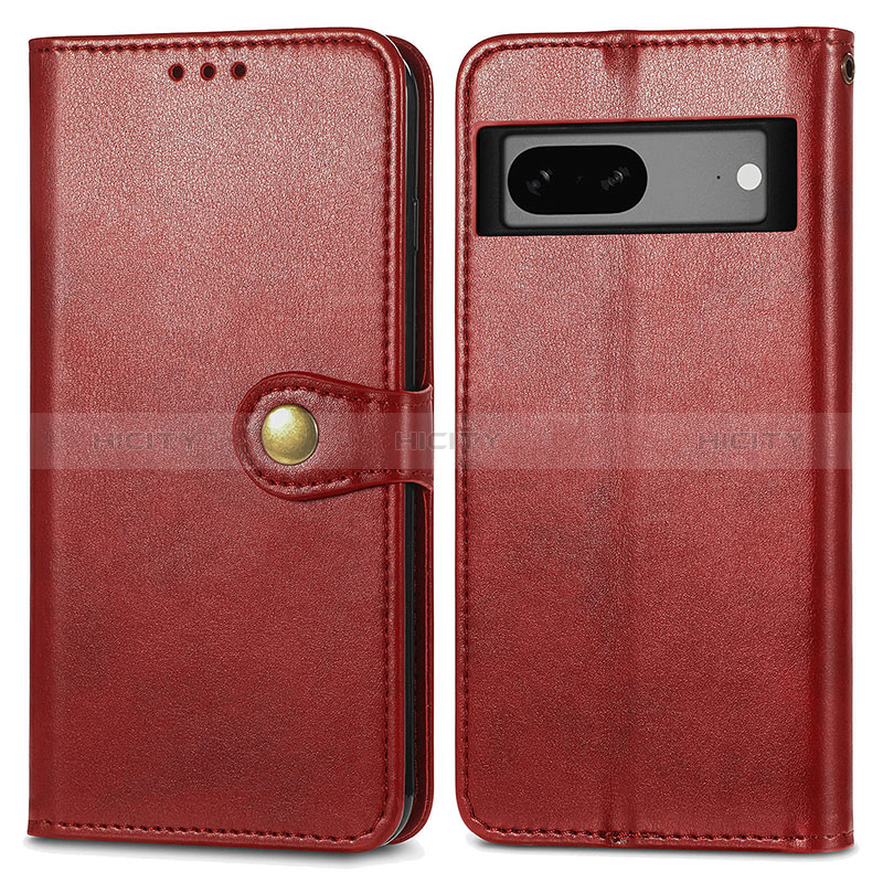 Handytasche Stand Schutzhülle Flip Leder Hülle S05D für Google Pixel 7a 5G Rot Plus