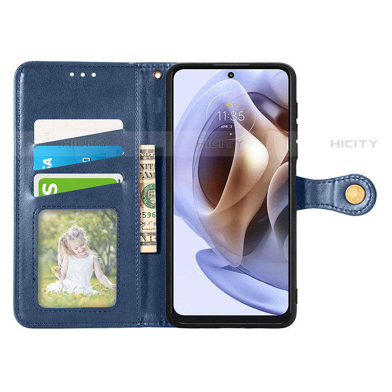 Handytasche Stand Schutzhülle Flip Leder Hülle S05D für Motorola Moto G31