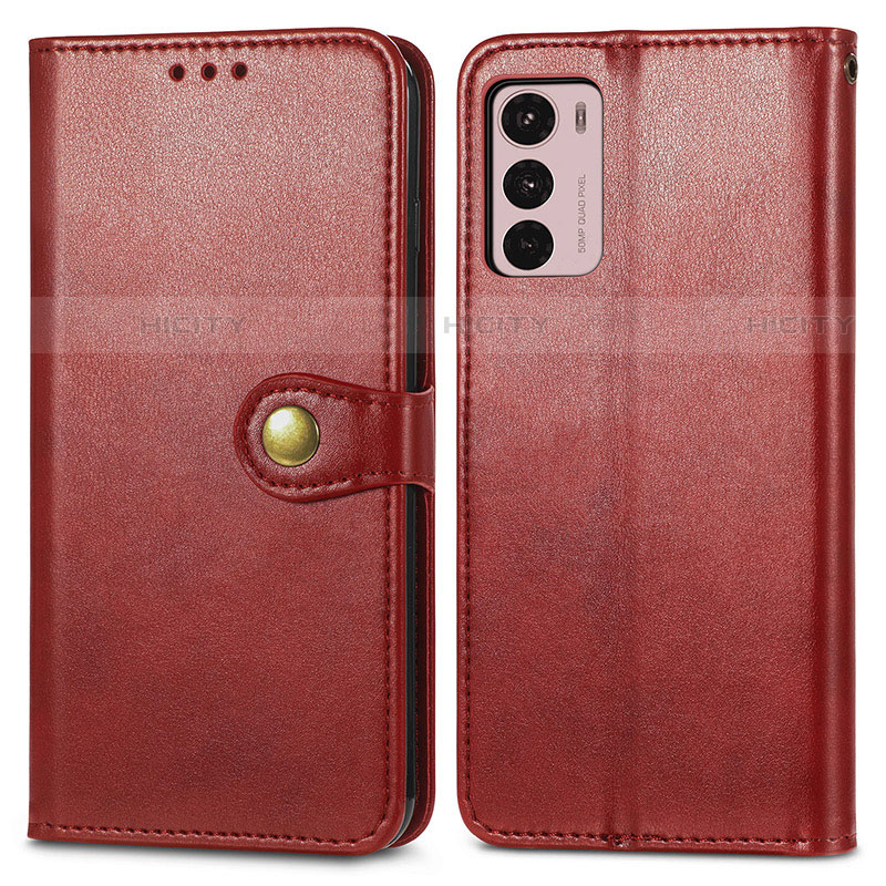 Handytasche Stand Schutzhülle Flip Leder Hülle S05D für Motorola Moto G42 Rot Plus