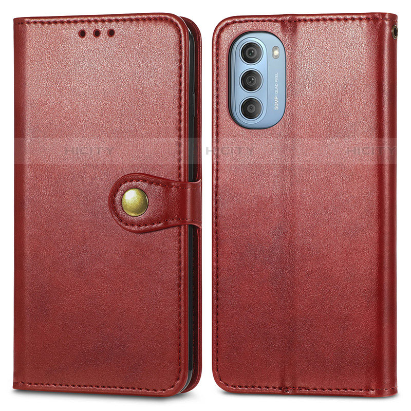 Handytasche Stand Schutzhülle Flip Leder Hülle S05D für Motorola Moto G51 5G Rot