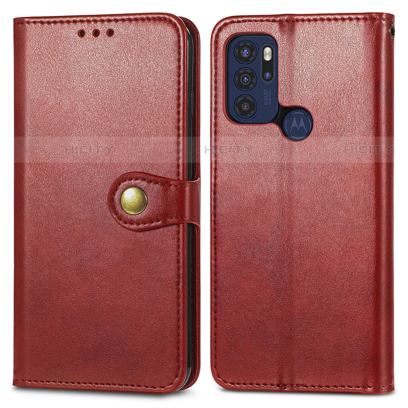 Handytasche Stand Schutzhülle Flip Leder Hülle S05D für Motorola Moto G60s Rot Plus