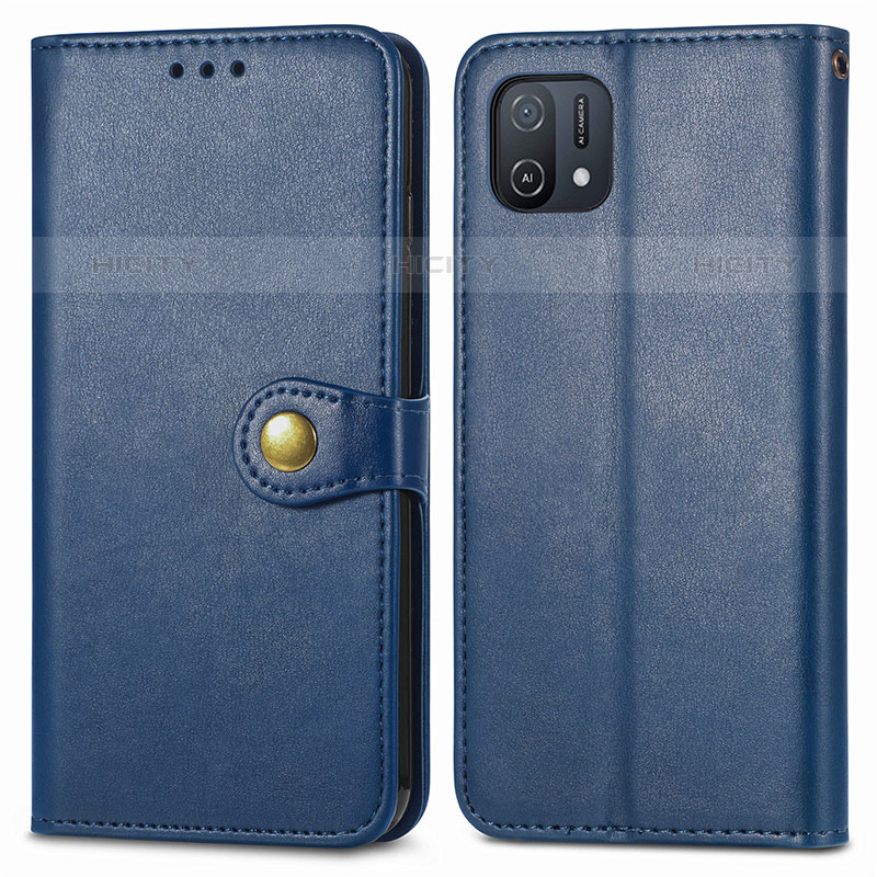 Handytasche Stand Schutzhülle Flip Leder Hülle S05D für Oppo A16K Blau