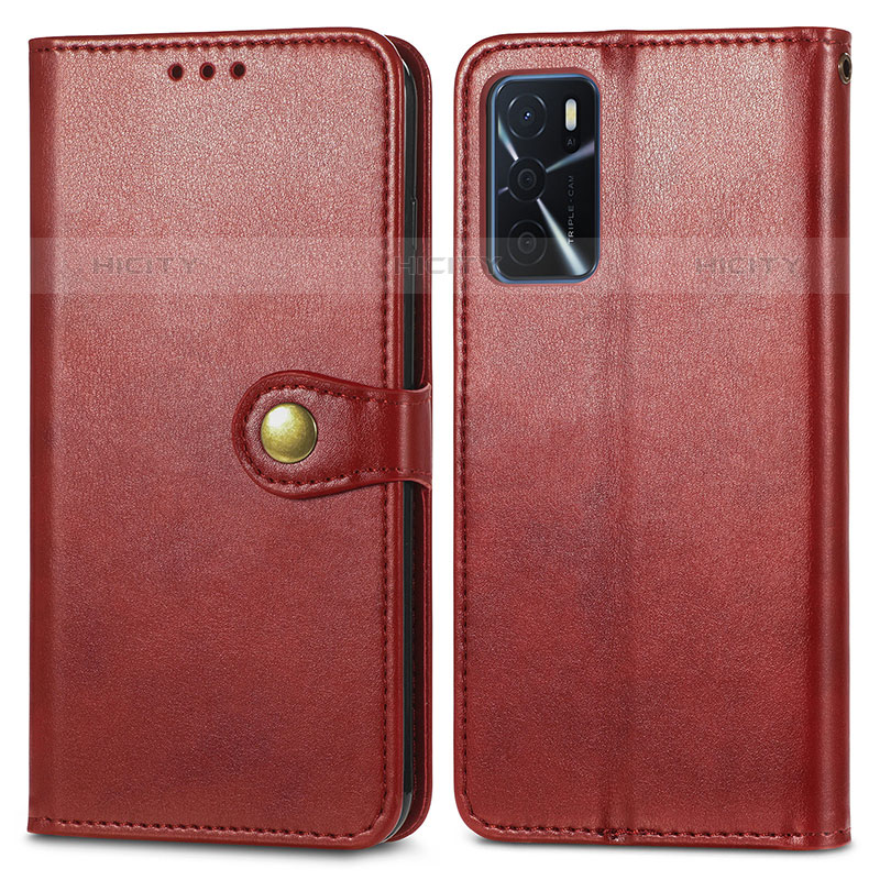 Handytasche Stand Schutzhülle Flip Leder Hülle S05D für Oppo A16s Rot Plus