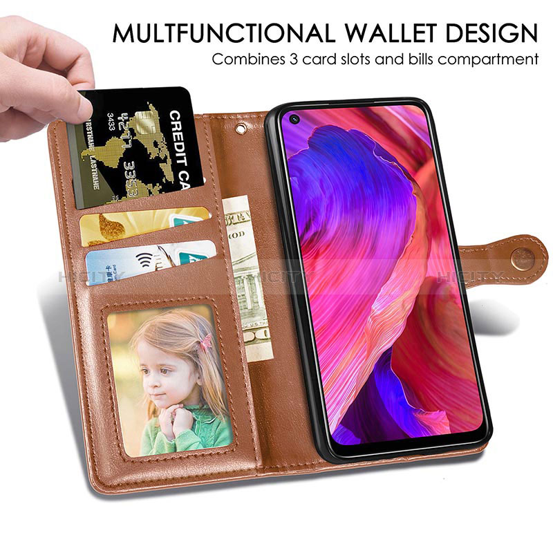 Handytasche Stand Schutzhülle Flip Leder Hülle S05D für Oppo A54 5G groß