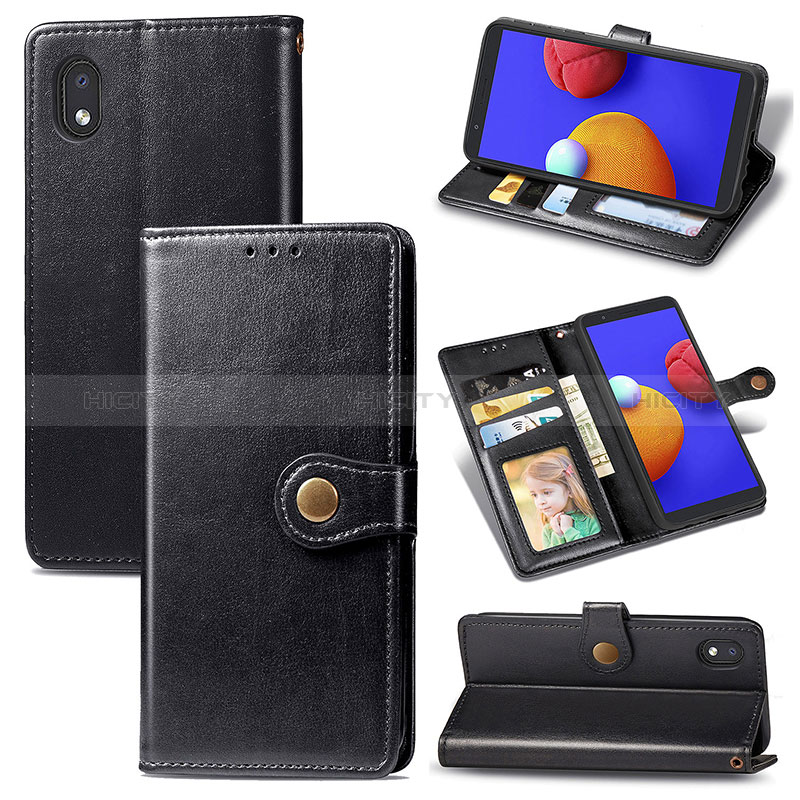 Handytasche Stand Schutzhülle Flip Leder Hülle S05D für Samsung Galaxy A01 Core