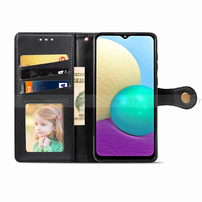 Handytasche Stand Schutzhülle Flip Leder Hülle S05D für Samsung Galaxy A02 groß