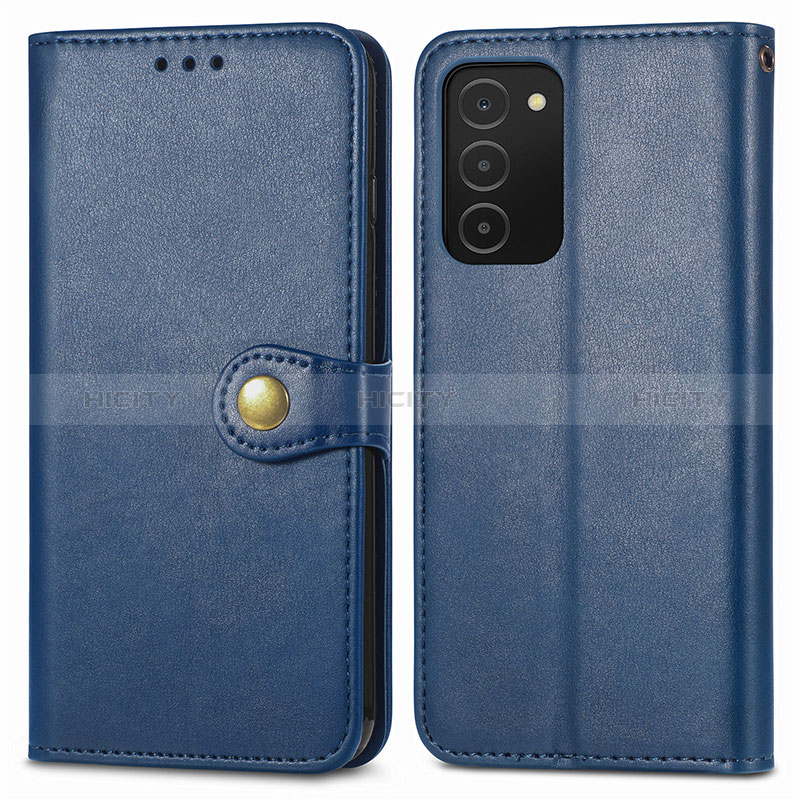 Handytasche Stand Schutzhülle Flip Leder Hülle S05D für Samsung Galaxy A02s Blau