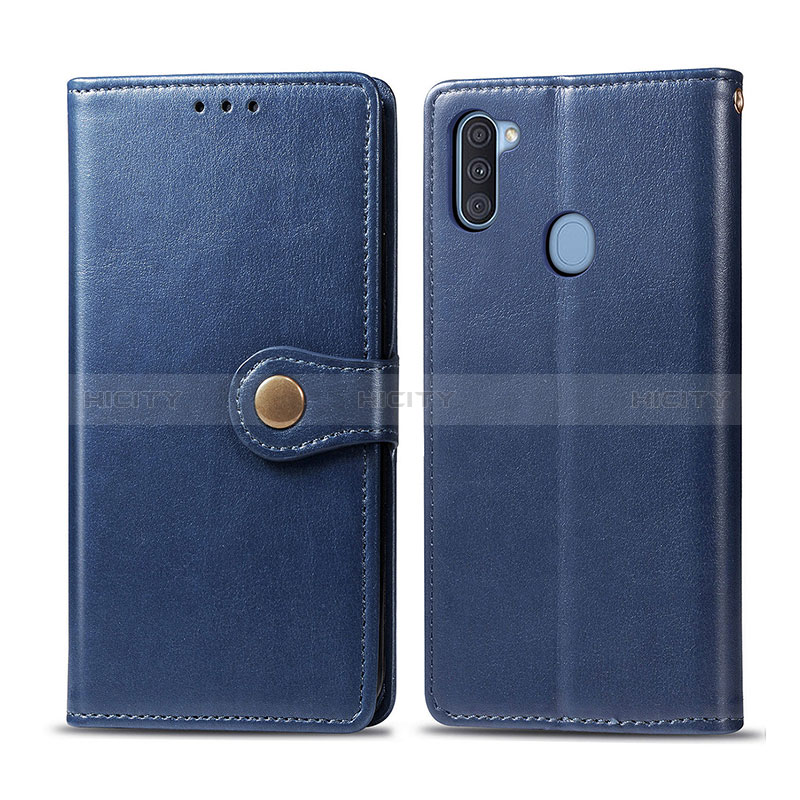 Handytasche Stand Schutzhülle Flip Leder Hülle S05D für Samsung Galaxy A11 Blau