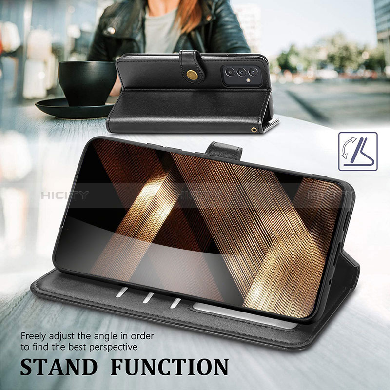 Handytasche Stand Schutzhülle Flip Leder Hülle S05D für Samsung Galaxy A15 4G groß