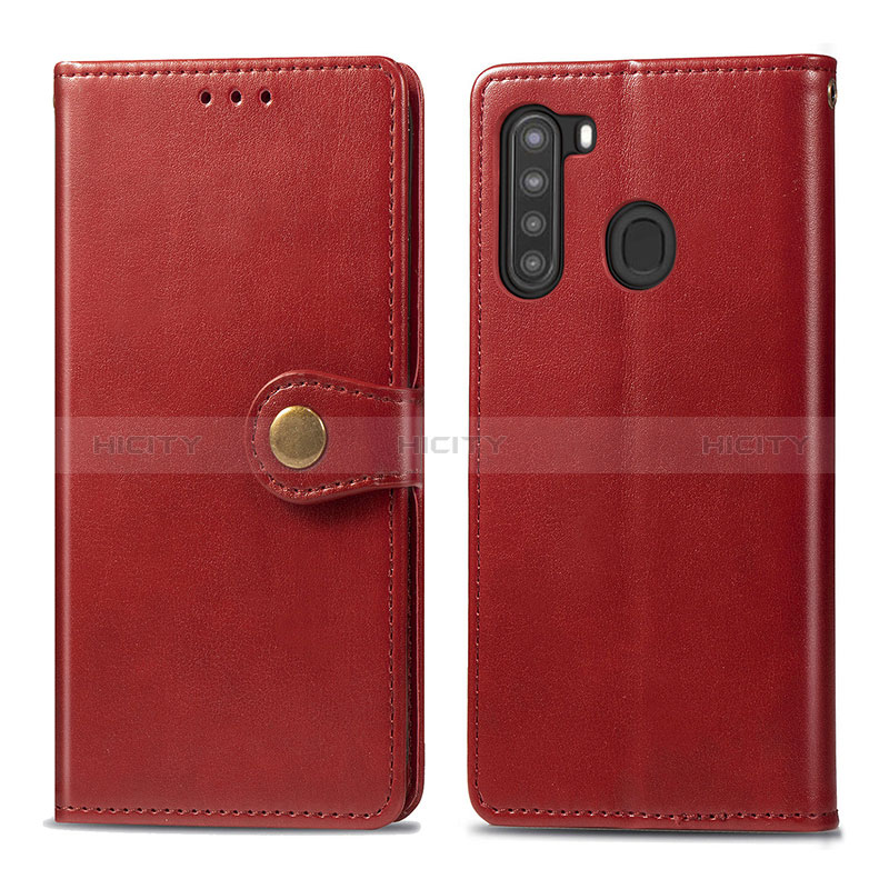 Handytasche Stand Schutzhülle Flip Leder Hülle S05D für Samsung Galaxy A21 Rot