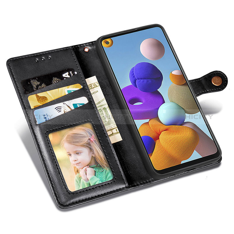 Handytasche Stand Schutzhülle Flip Leder Hülle S05D für Samsung Galaxy A21s