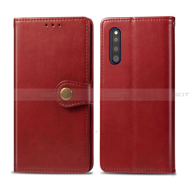 Handytasche Stand Schutzhülle Flip Leder Hülle S05D für Samsung Galaxy A41 SC-41A Rot Plus