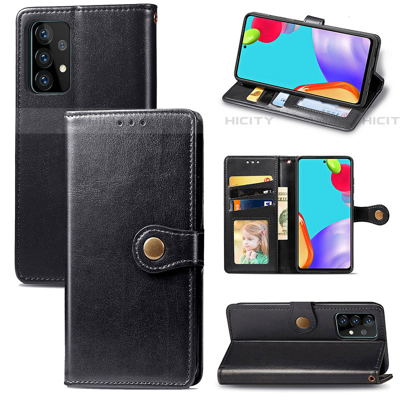 Handytasche Stand Schutzhülle Flip Leder Hülle S05D für Samsung Galaxy A52 4G groß