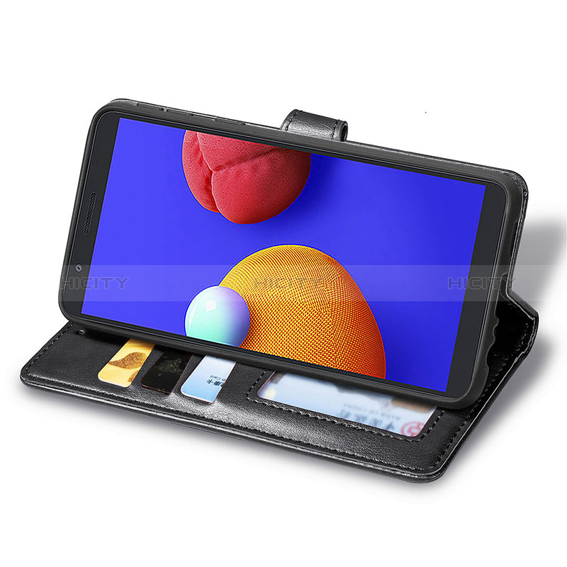 Handytasche Stand Schutzhülle Flip Leder Hülle S05D für Samsung Galaxy M01 Core groß