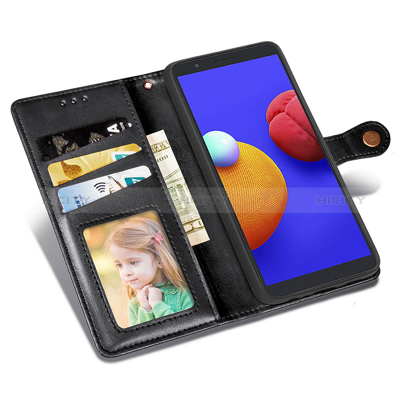 Handytasche Stand Schutzhülle Flip Leder Hülle S05D für Samsung Galaxy M01 Core groß