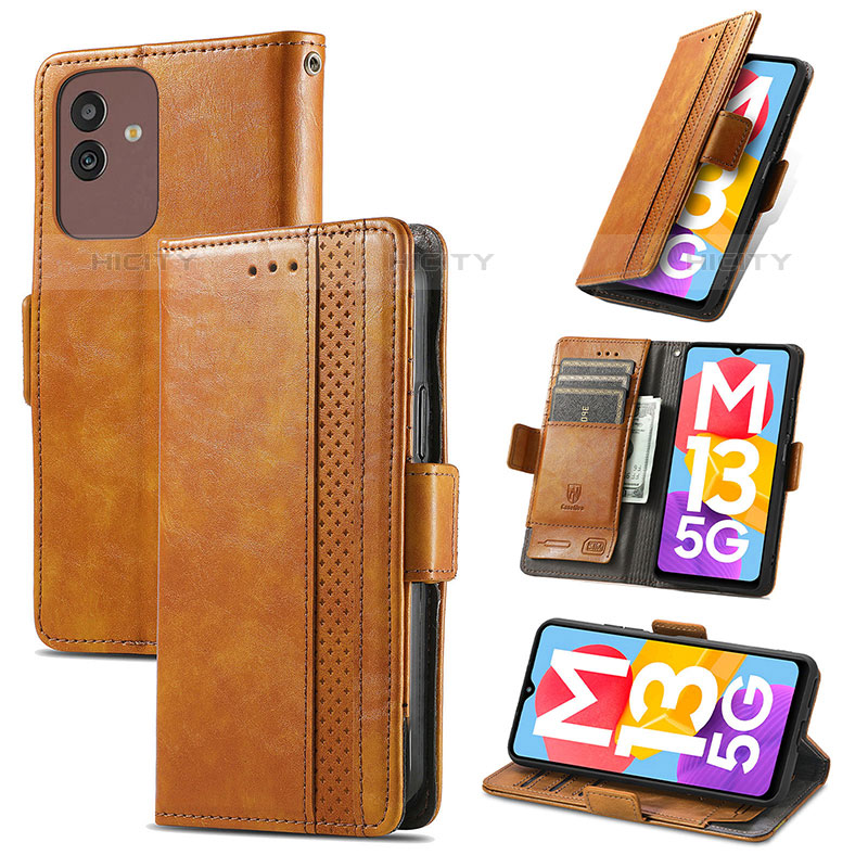 Handytasche Stand Schutzhülle Flip Leder Hülle S05D für Samsung Galaxy M13 5G groß