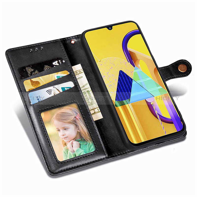 Handytasche Stand Schutzhülle Flip Leder Hülle S05D für Samsung Galaxy M21 groß